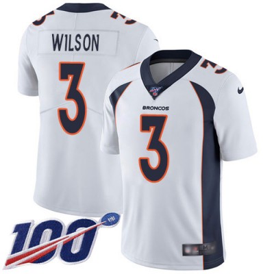 Nike Denver Broncos #3 Russell Wilson White Men's Stitched NFL 100th Season Vapor Untouchable Limited Jersey